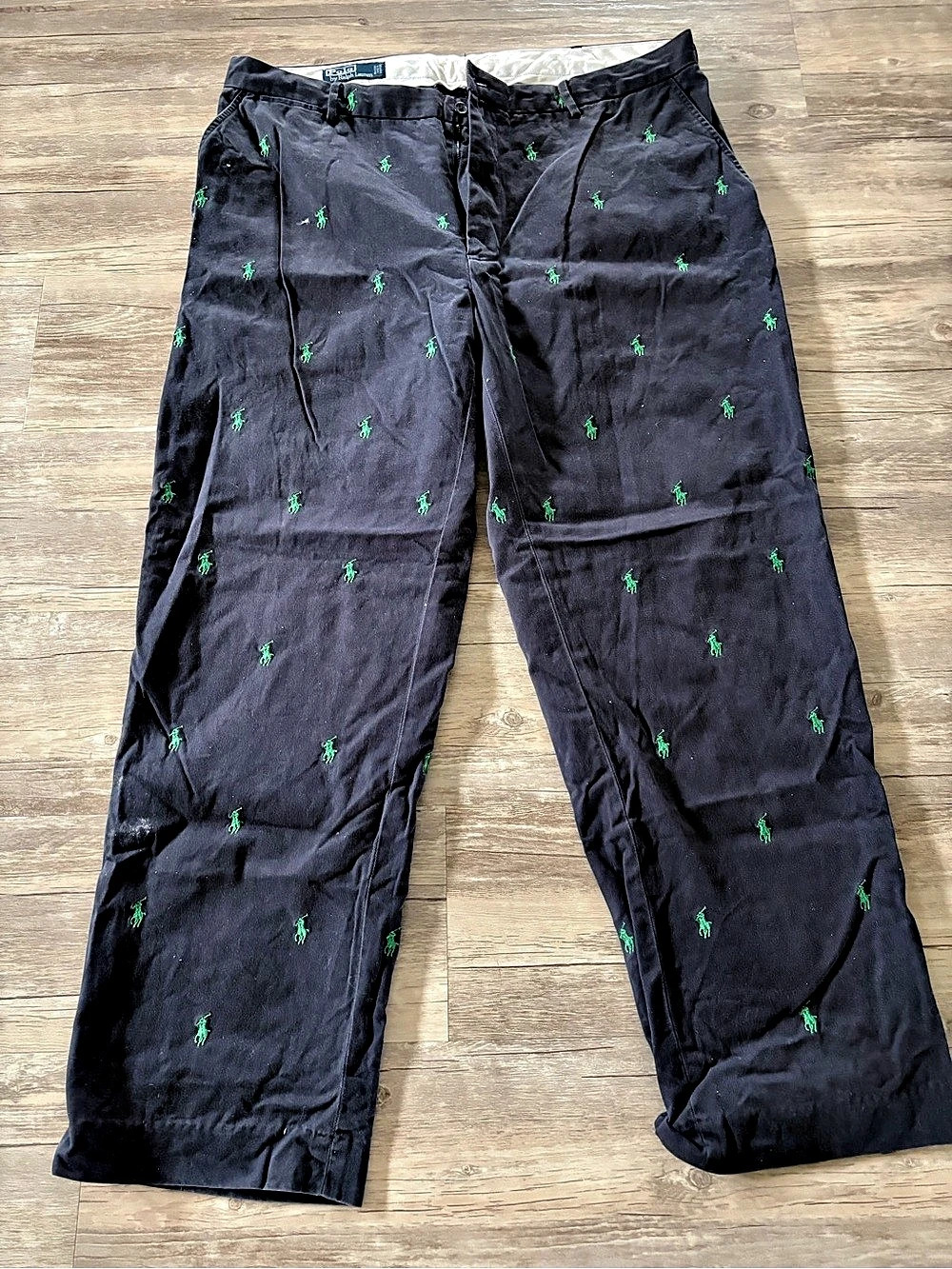 Polo Ralph Lauren All-Over Pony Embroidered Chino Pants Navy blue 38/30